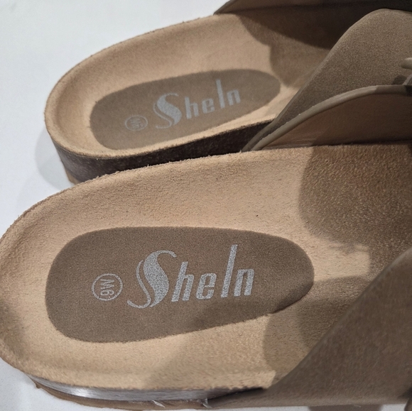 Shelln London Brown Mules with Gold Buckle - Picture 2 of 9